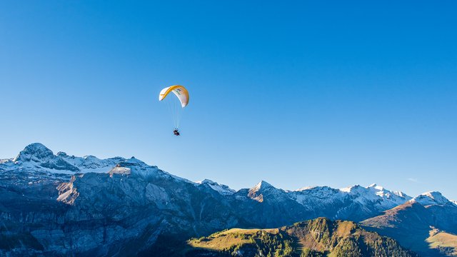 Paragliding over the Simmental