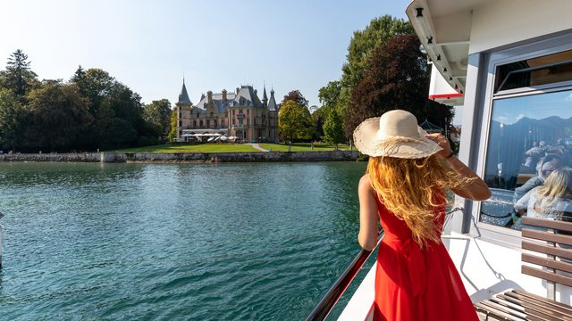 Aussicht auf das Schloss Schadau, Thun